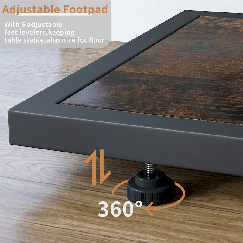 47.24 Table console rustique longue, table de rangement derrière le canapé avec 4 étagères