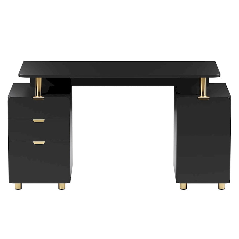 Bureau flottant de direction moderne avec 3 tiroirs et surface de travail élégante