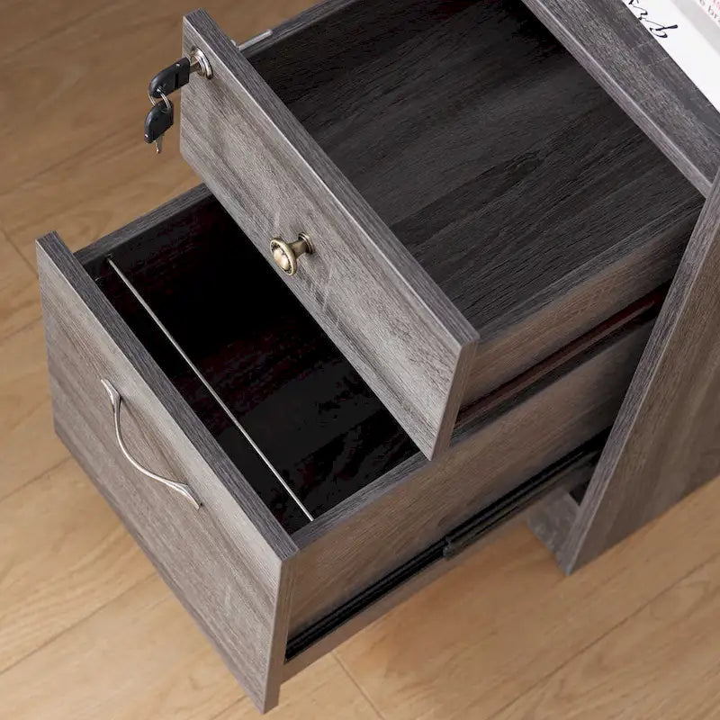Bureau d'ordinateur en L de 59 pouces avec ports USB