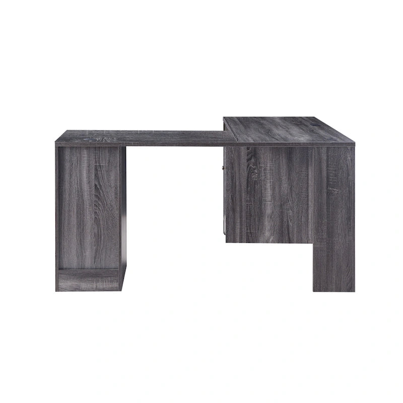 Bureau d'ordinateur en L de 59 pouces avec ports USB