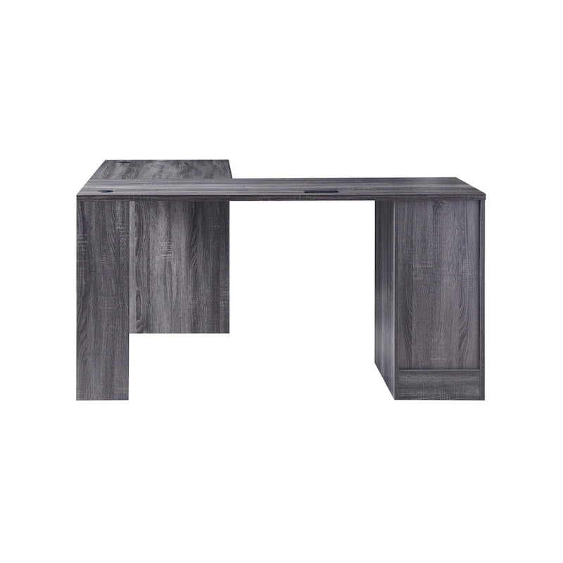 Bureau d'ordinateur en L de 59 pouces avec ports USB