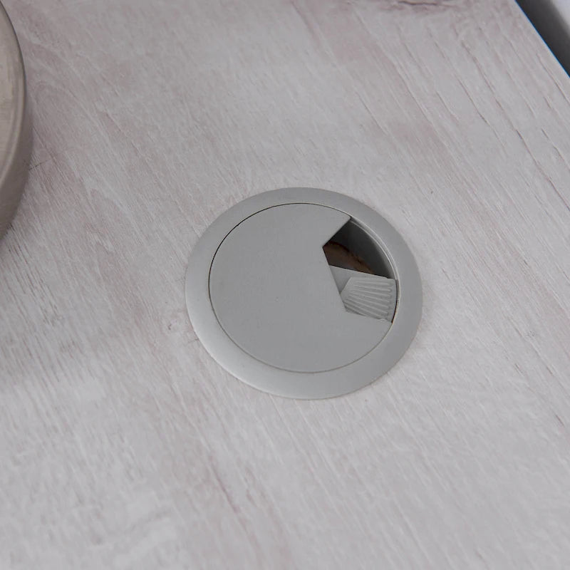 Bureau d'ordinateur en L de 59 pouces avec ports USB