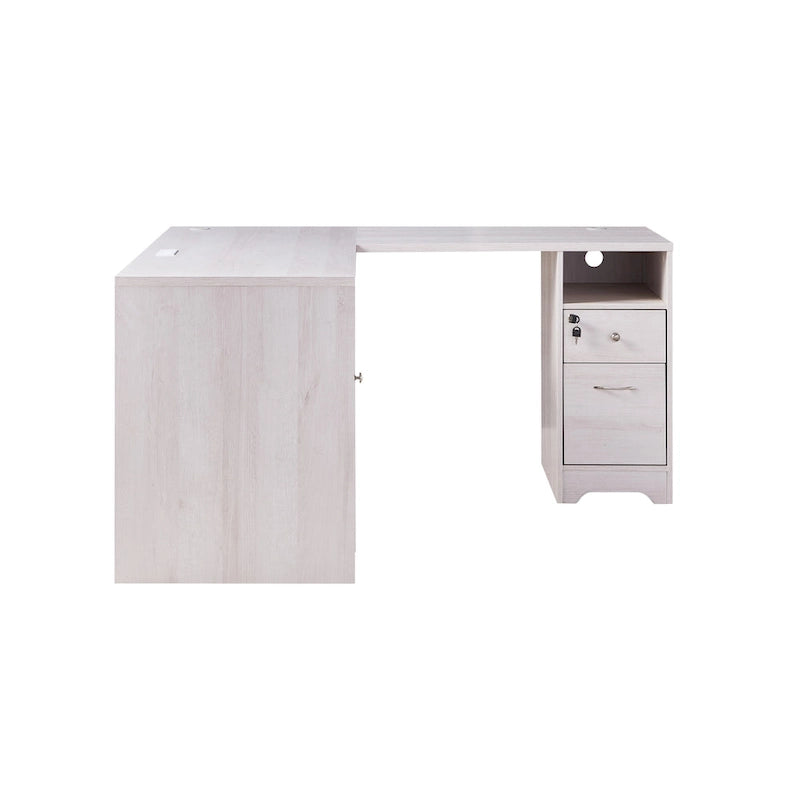 Bureau d'ordinateur en L de 59 pouces avec ports USB