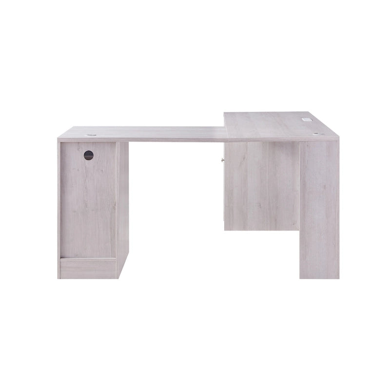 Bureau d'ordinateur en L de 59 pouces avec ports USB