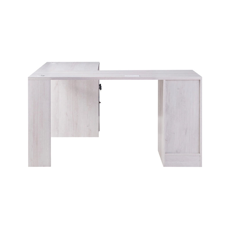 Bureau d'ordinateur en L de 59 pouces avec ports USB