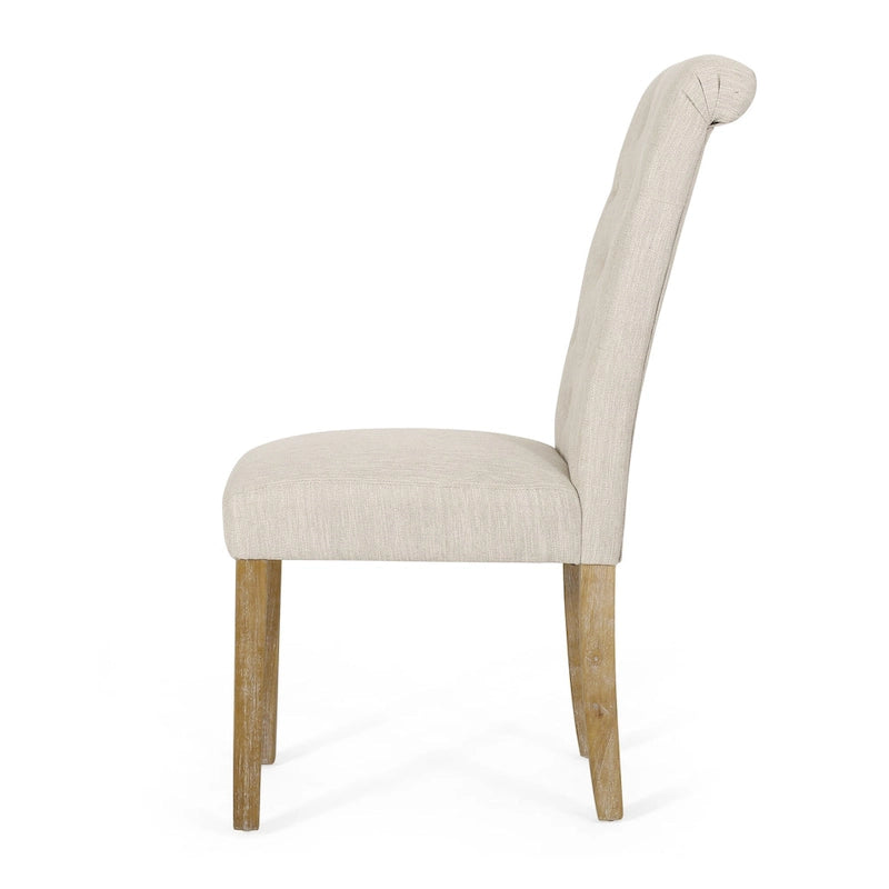 Chaises de salle à manger capitonnées (deux chaises par lot).