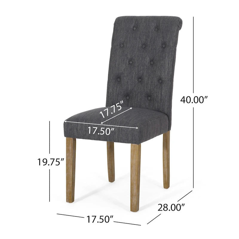 Chaises de salle à manger capitonnées (deux chaises par lot).