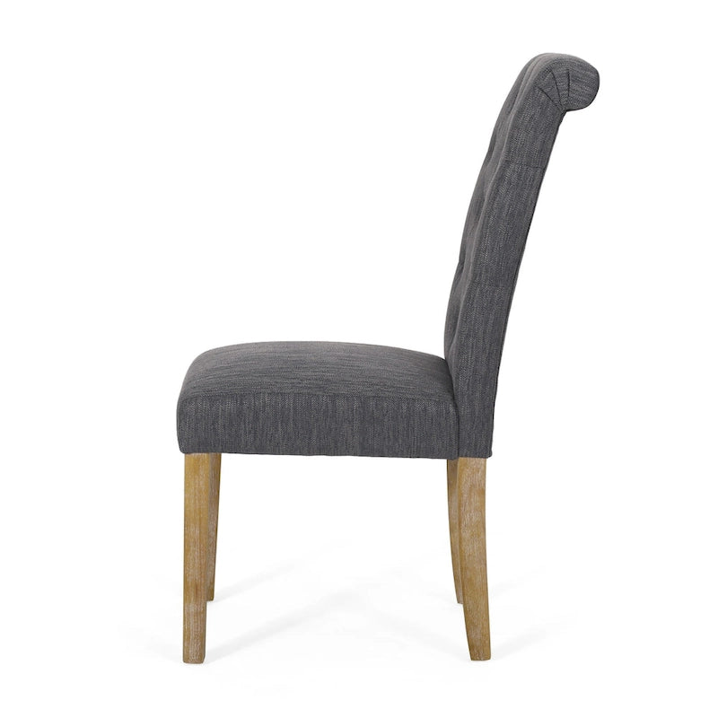 Chaises de salle à manger capitonnées (deux chaises par lot).