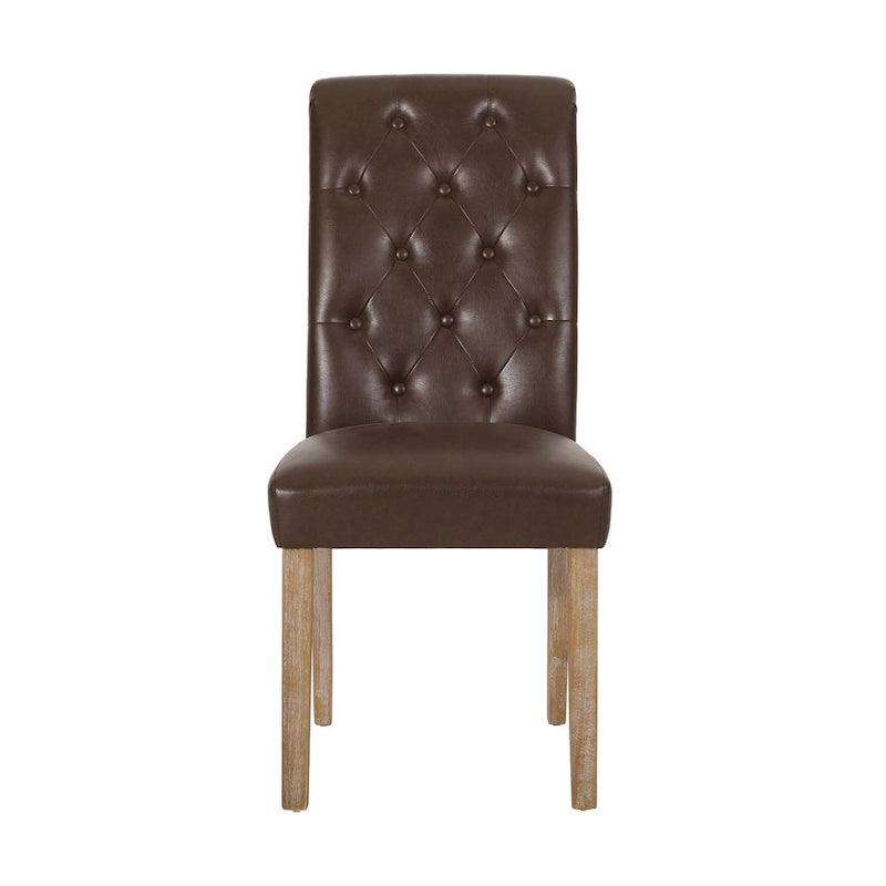 Chaises de salle à manger capitonnées (deux chaises par lot).