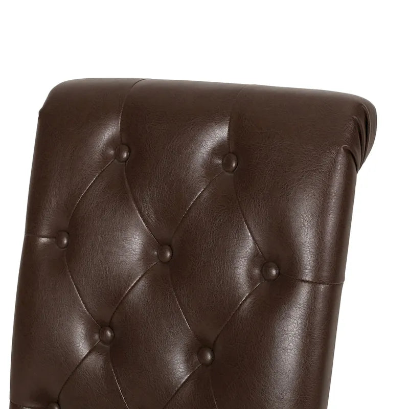 Chaises de salle à manger capitonnées (deux chaises par lot).