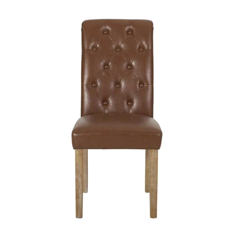 Chaises de salle à manger capitonnées (deux chaises par lot).