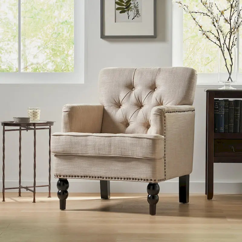 Malone Tufted Back Fabric Club Chair by Christopher Knight Home - 28.00 L x 29.50 W x 33.50 H