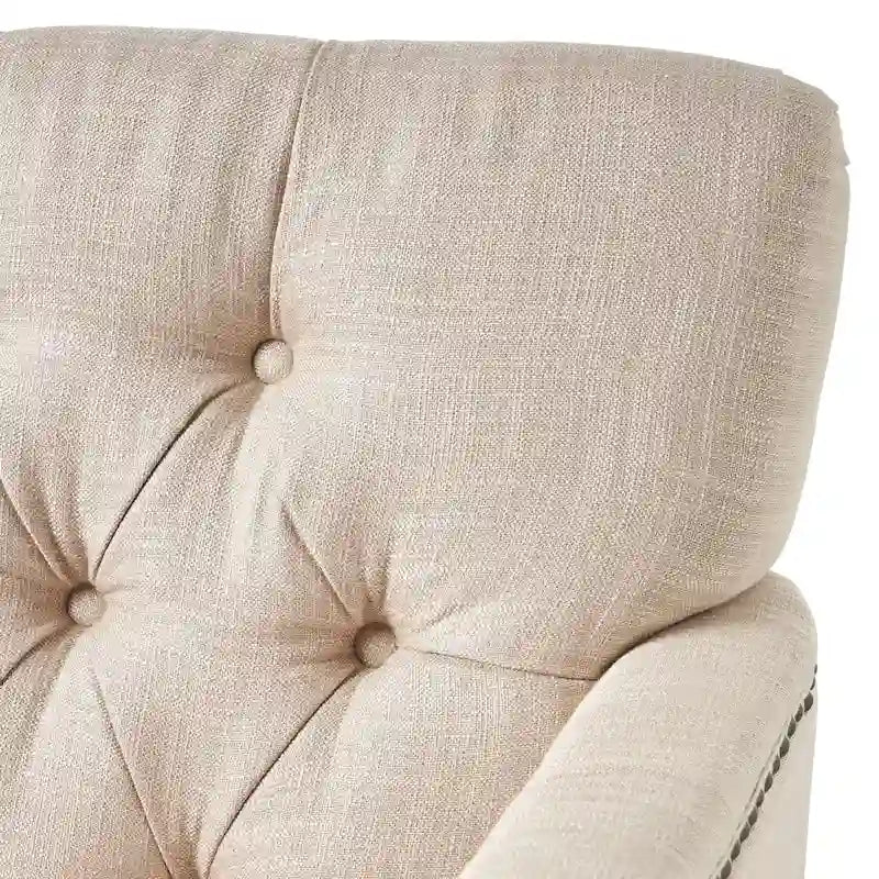 Fauteuil club en tissu avec dossier capitonné – 71,12 cm (longueur) x 74,93 cm (largeur) x 85,09 cm (hauteur)
