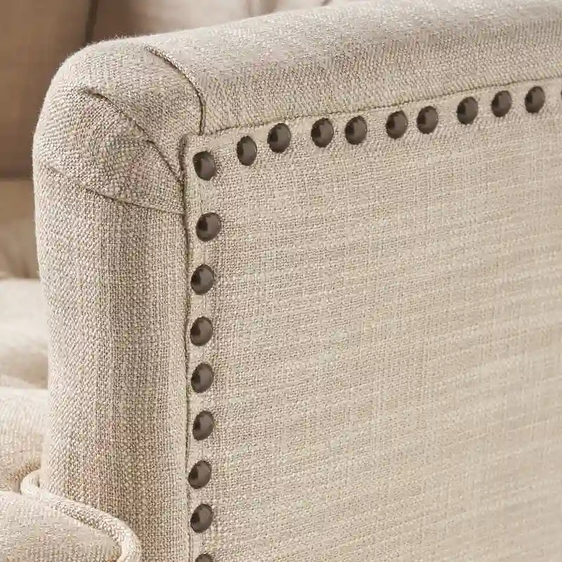 Fauteuil club en tissu avec dossier capitonné – 71,12 cm (longueur) x 74,93 cm (largeur) x 85,09 cm (hauteur)