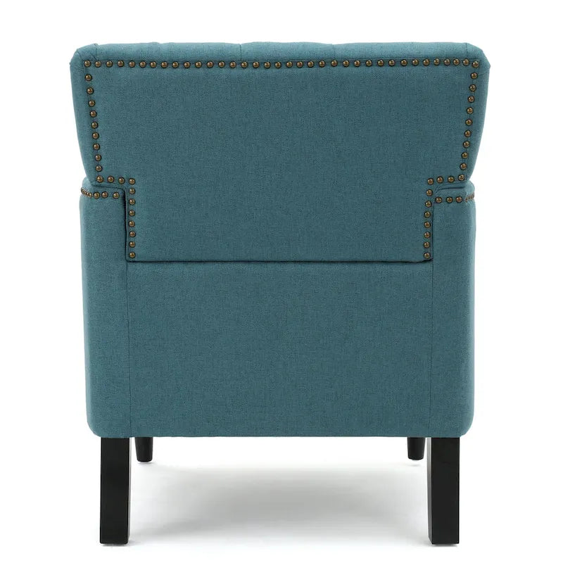 Fauteuil club en tissu avec dossier capitonné – 71,12 cm (longueur) x 74,93 cm (largeur) x 85,09 cm (hauteur)