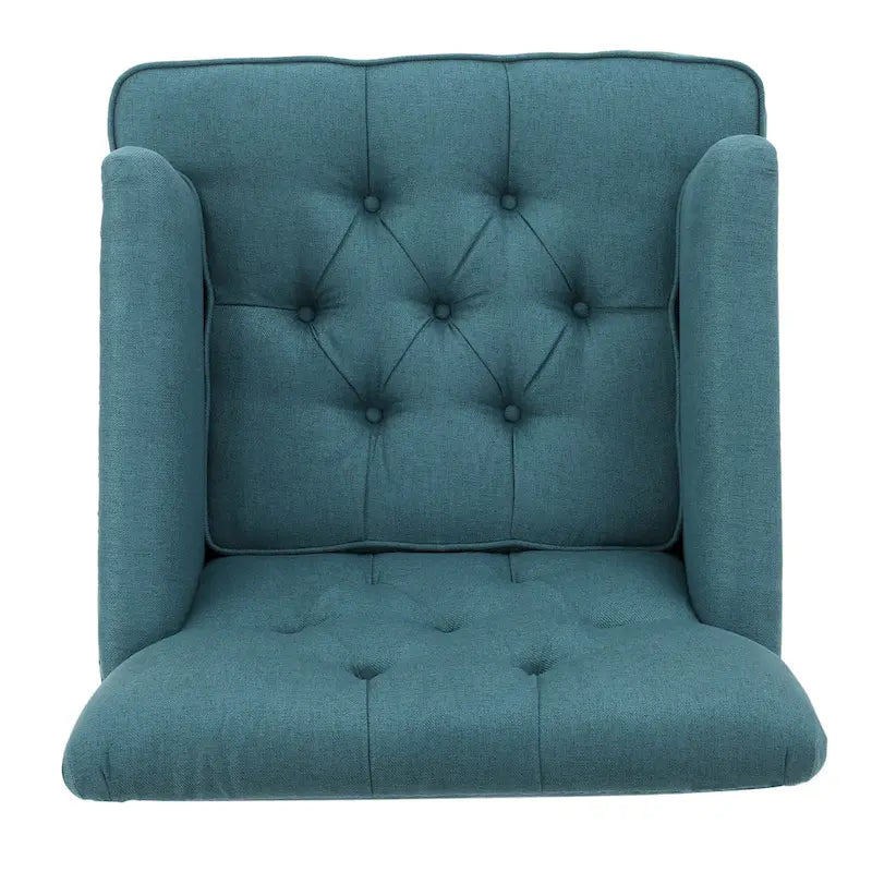Fauteuil club en tissu avec dossier capitonné – 71,12 cm (longueur) x 74,93 cm (largeur) x 85,09 cm (hauteur)