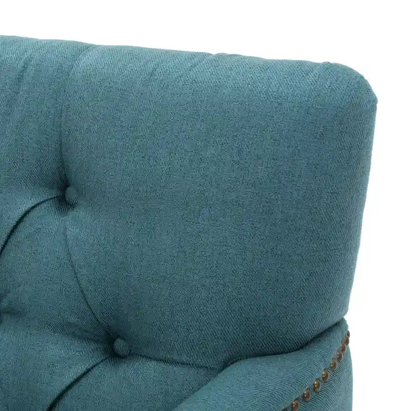 Fauteuil club en tissu avec dossier capitonné – 71,12 cm (longueur) x 74,93 cm (largeur) x 85,09 cm (hauteur)