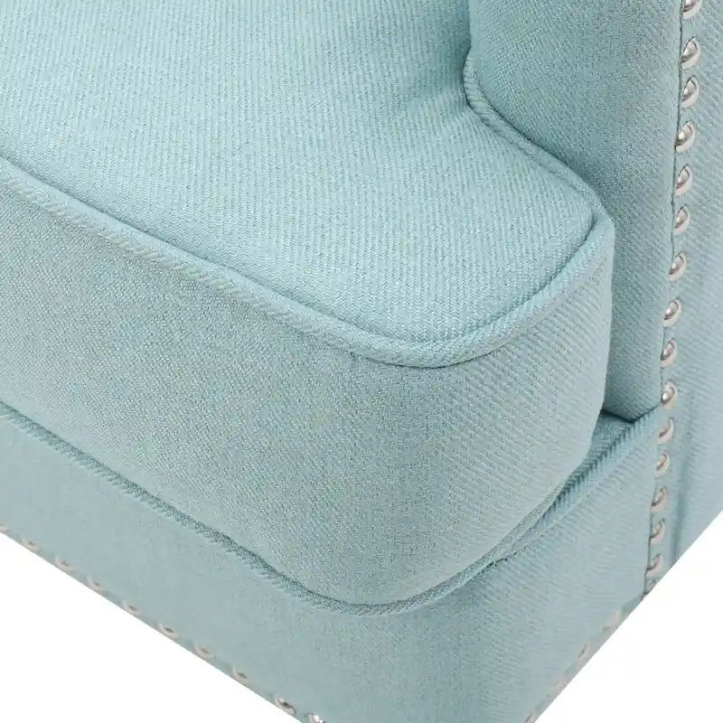 Fauteuil club en tissu avec dossier capitonné – 71,12 cm (longueur) x 74,93 cm (largeur) x 85,09 cm (hauteur)