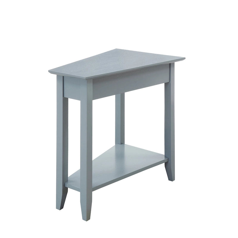 Table d'appoint traditionnelle en forme de coin avec étagères