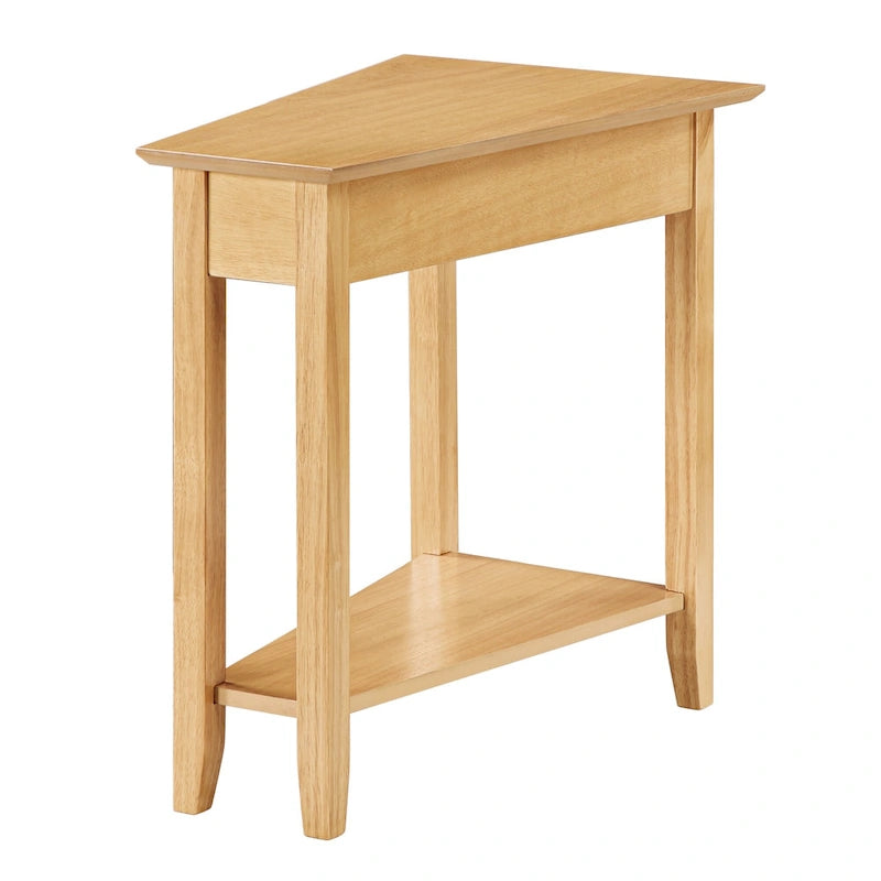 Table d'appoint traditionnelle en forme de coin avec étagères