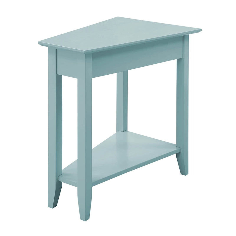 Table d'appoint traditionnelle en forme de coin avec étagères