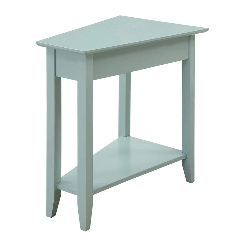 Table d'appoint traditionnelle en forme de coin avec étagères