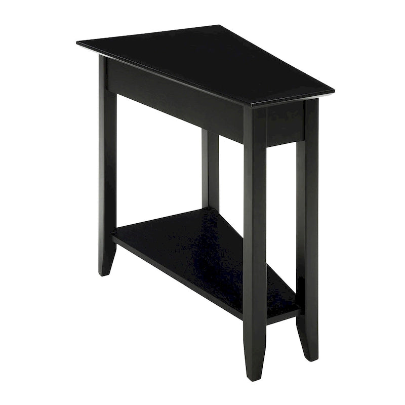 Table d'appoint traditionnelle en forme de coin avec étagères