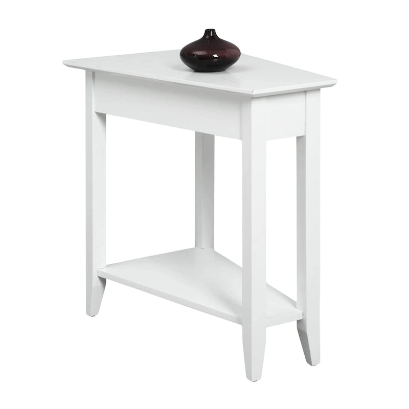 Table d'appoint traditionnelle en forme de coin avec étagères