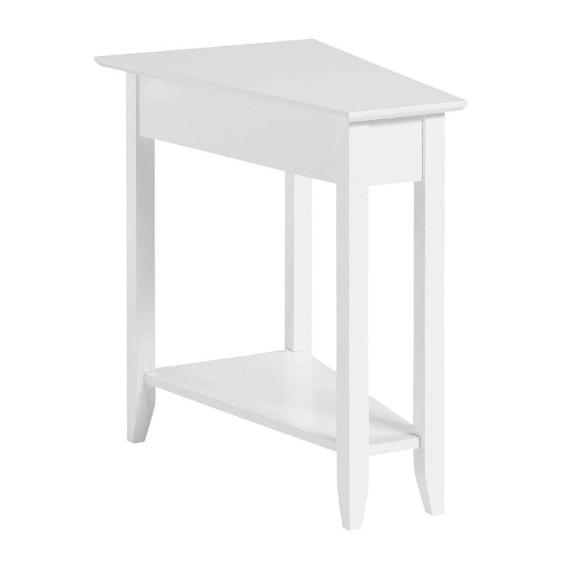 Table d'appoint traditionnelle en forme de coin avec étagères