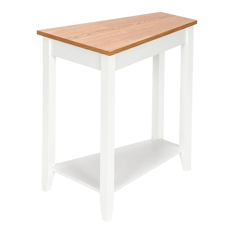Table de chevet/bout de canapé étroite double couche, blanche