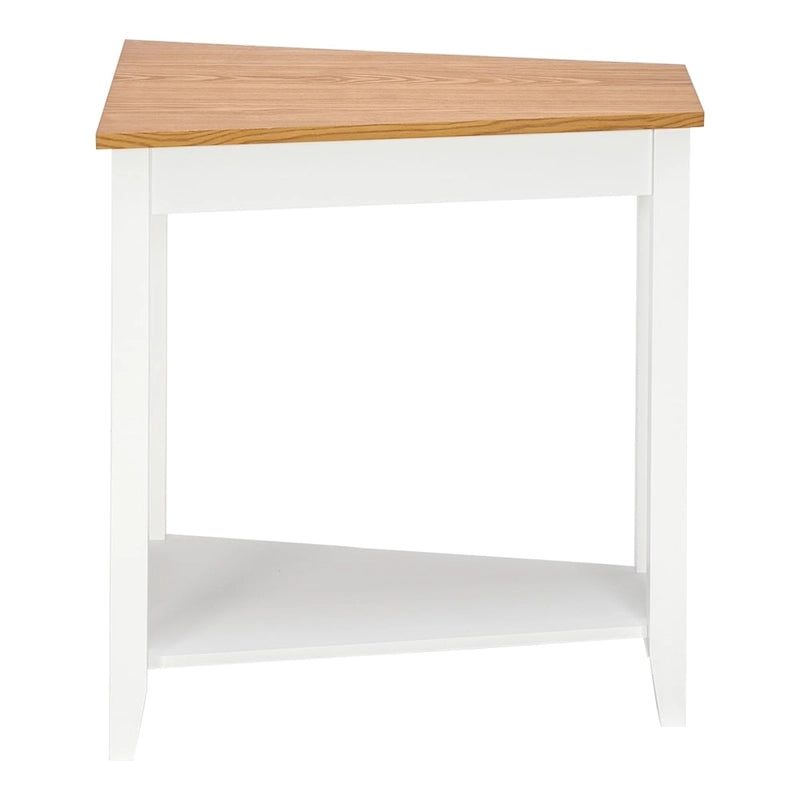 Table de chevet/bout de canapé étroite double couche, blanche