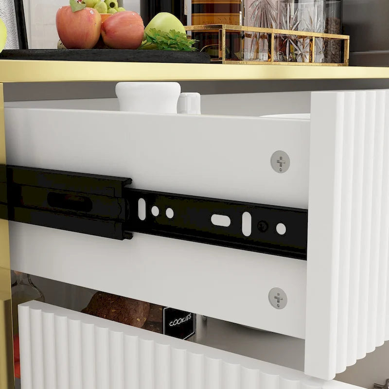 Buffet avec portes escamotables