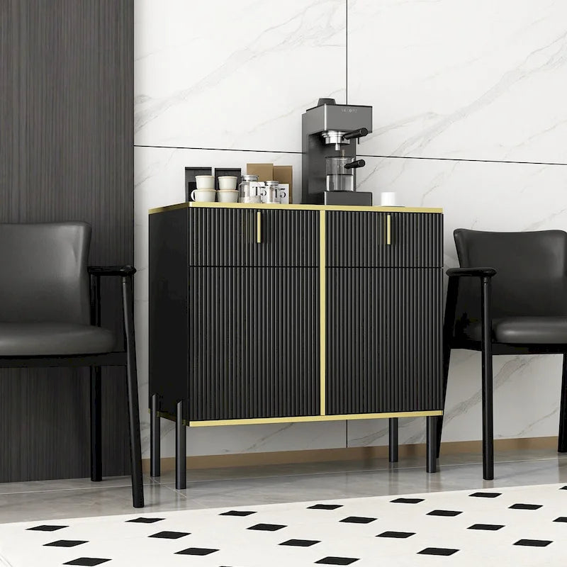 Buffet avec portes escamotables
