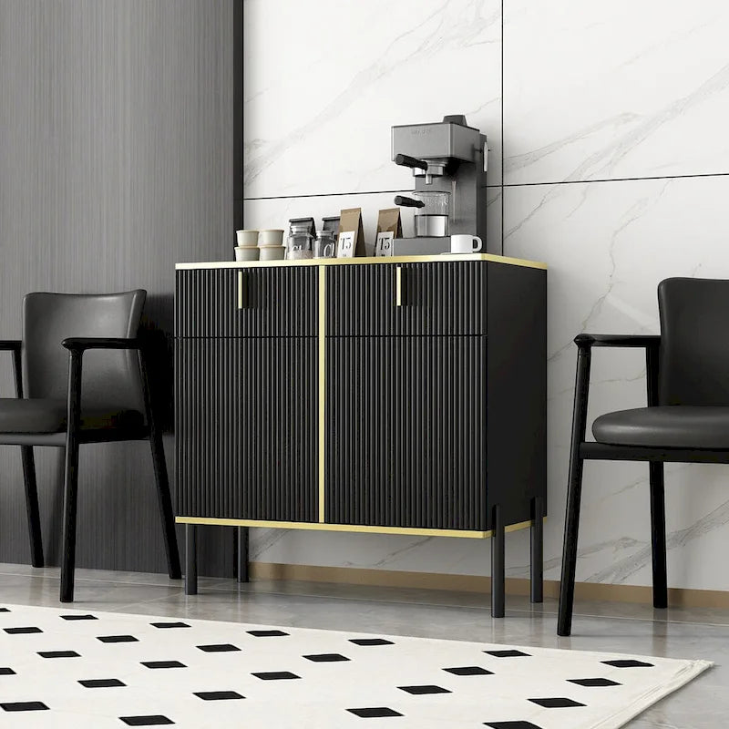 Buffet avec portes escamotables