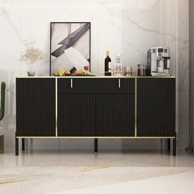 Buffet avec portes escamotables