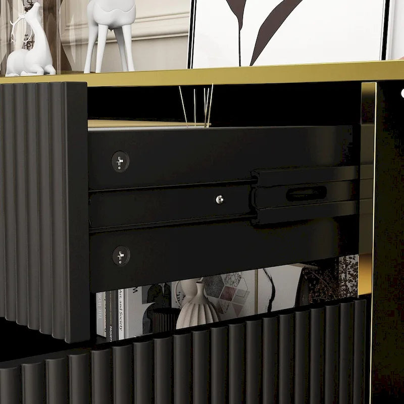 Buffet avec portes escamotables