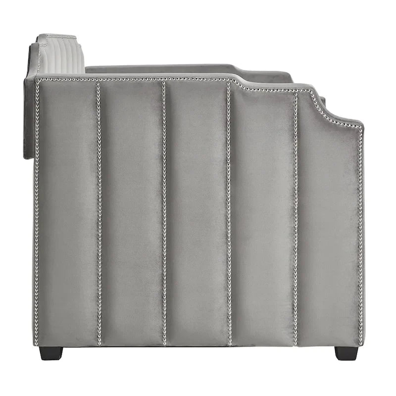 Canapé-lit en velours gris