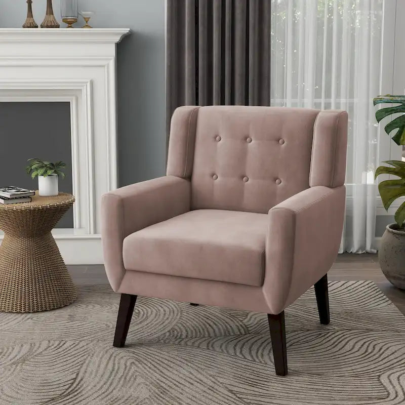 Fauteuil d'appoint capitonné en velours