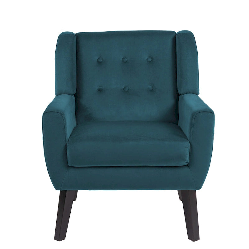 Fauteuil d'appoint capitonné en velours
