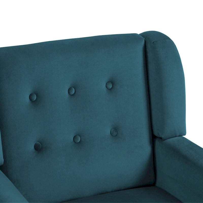 Fauteuil d'appoint capitonné en velours