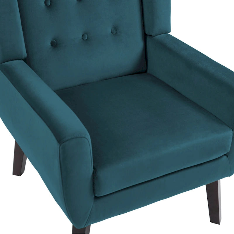 Fauteuil d'appoint capitonné en velours