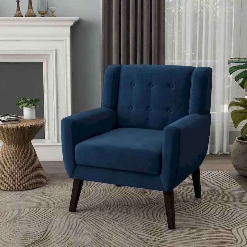 Fauteuil d'appoint capitonné en velours