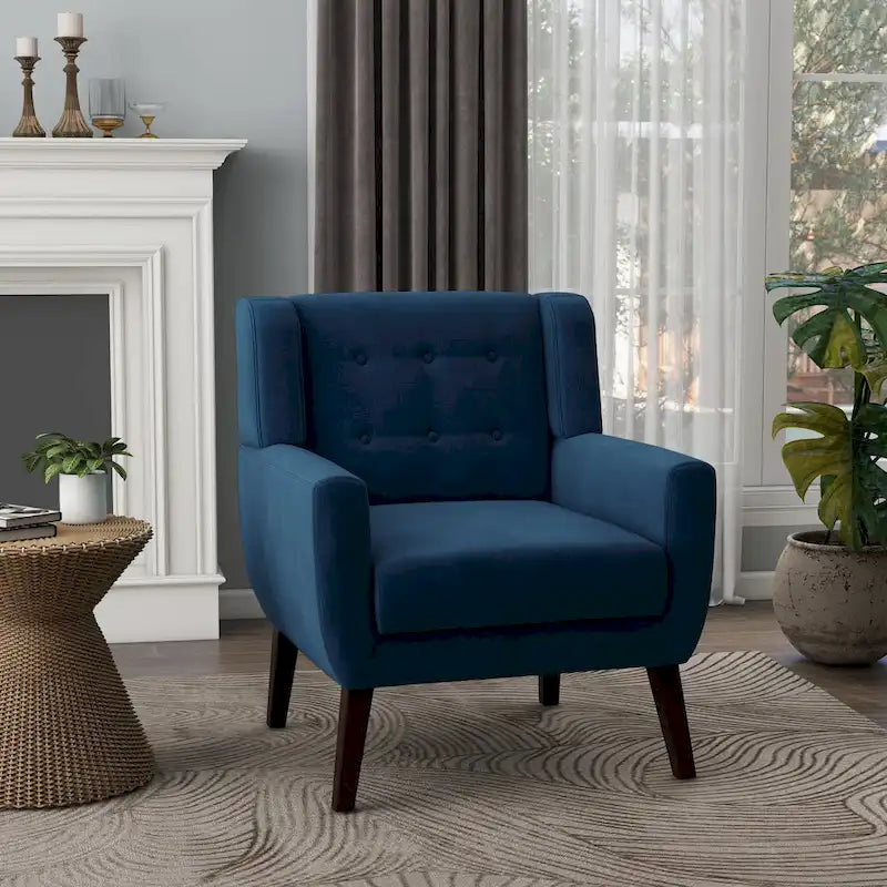 Fauteuil d'appoint capitonné en velours