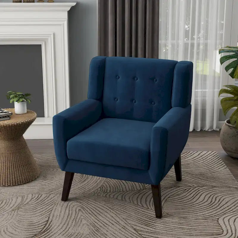 Fauteuil d'appoint capitonné en velours