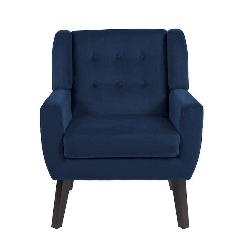 Fauteuil d'appoint capitonné en velours