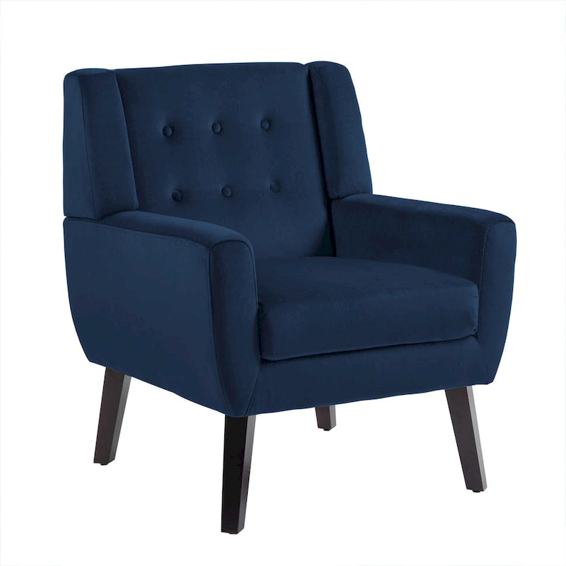 Fauteuil d'appoint capitonné en velours
