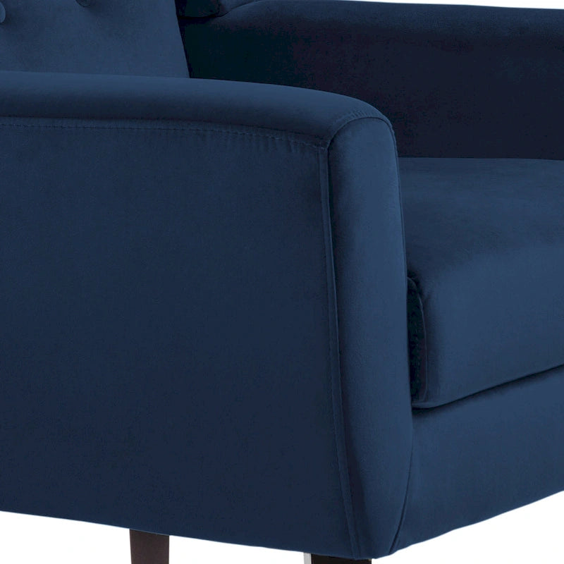 Fauteuil d'appoint capitonné en velours