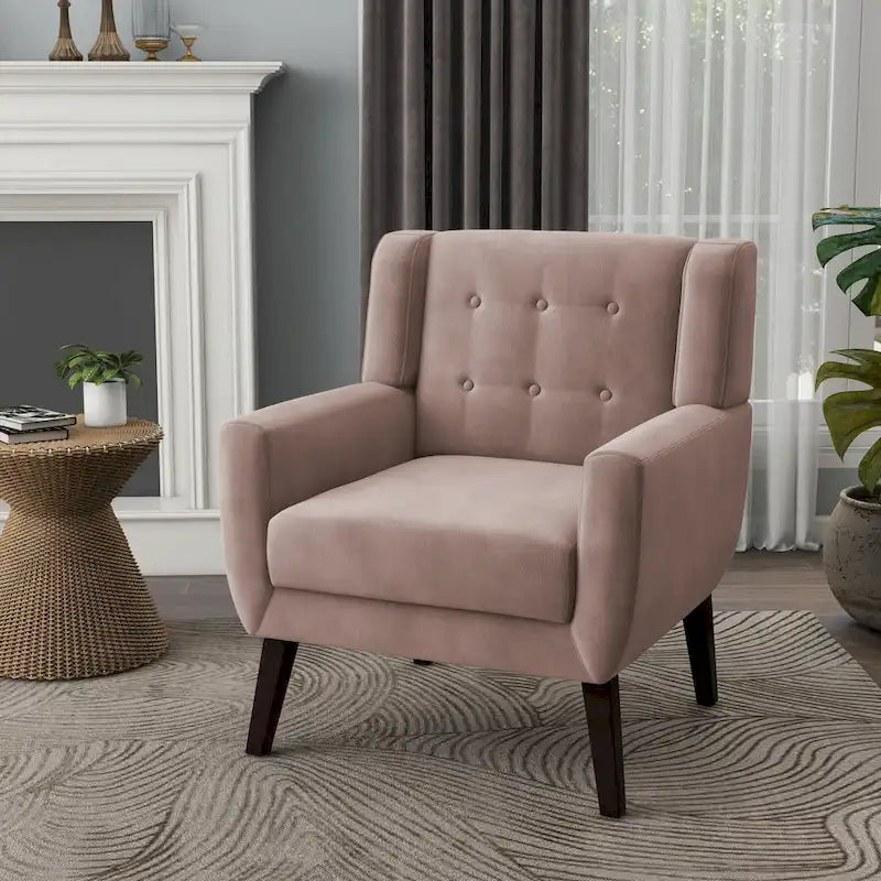 Fauteuil d'appoint capitonné en velours