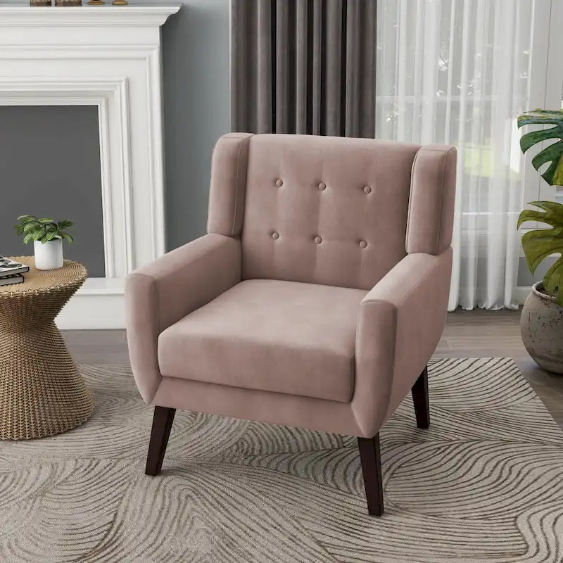 Fauteuil d'appoint capitonné en velours