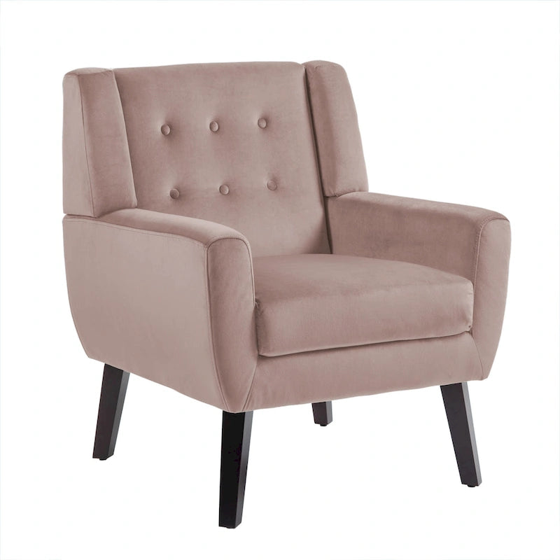 Fauteuil d'appoint capitonné en velours